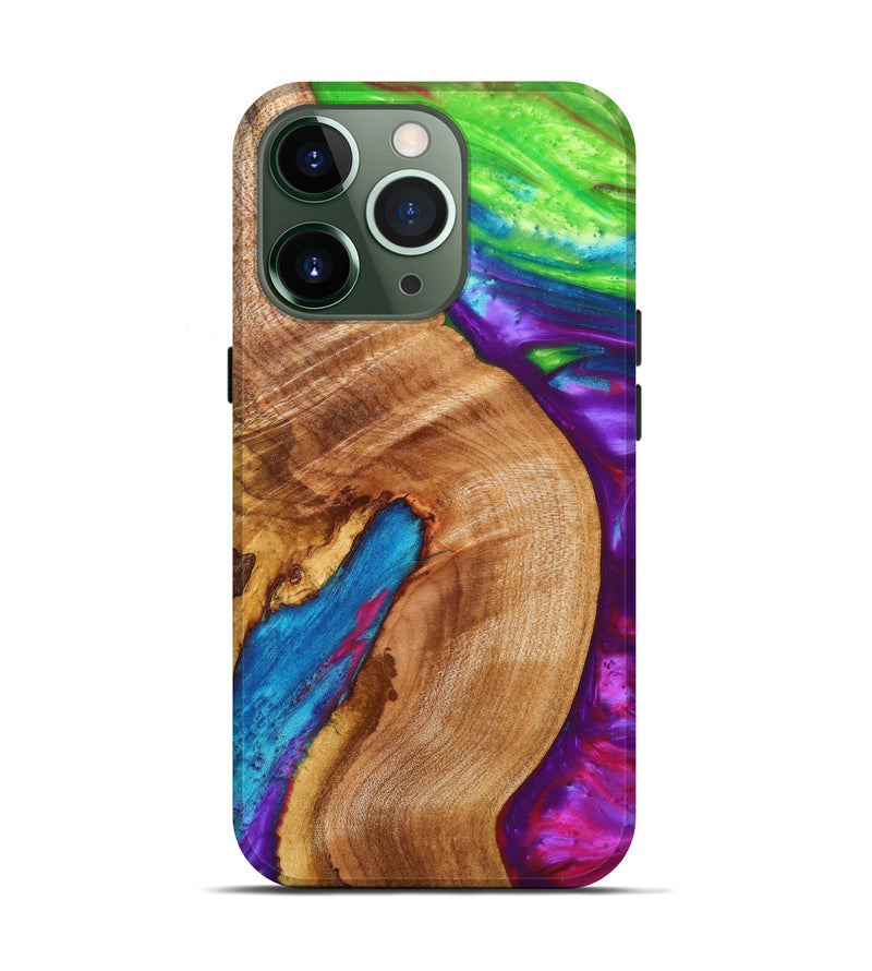 iPhone 13 Pro Wood+Resin Live Edge Phone Case - Izabel (Purple, 623582)