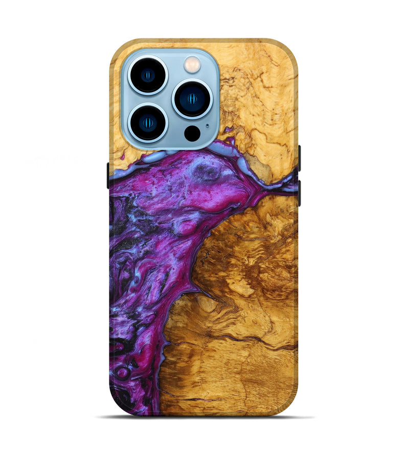 iPhone 14 Pro Wood+Resin Live Edge Phone Case - Charlee (Purple, 630456)