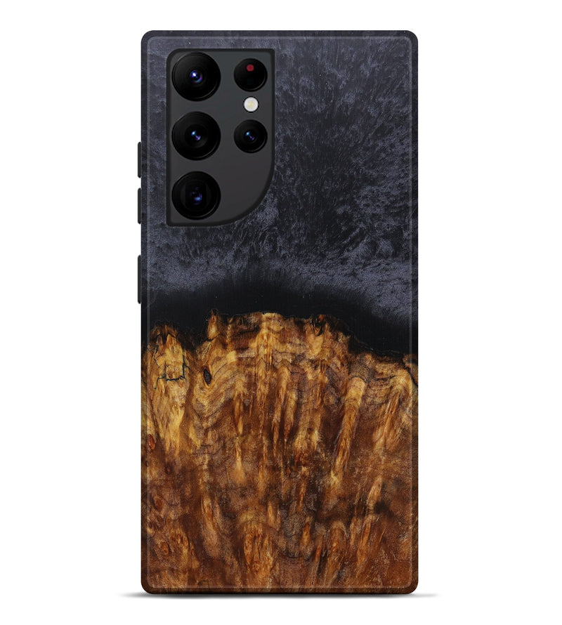 Galaxy S22 Ultra Wood+Resin Live Edge Phone Case - Zaneta (Pure Black, 597374)