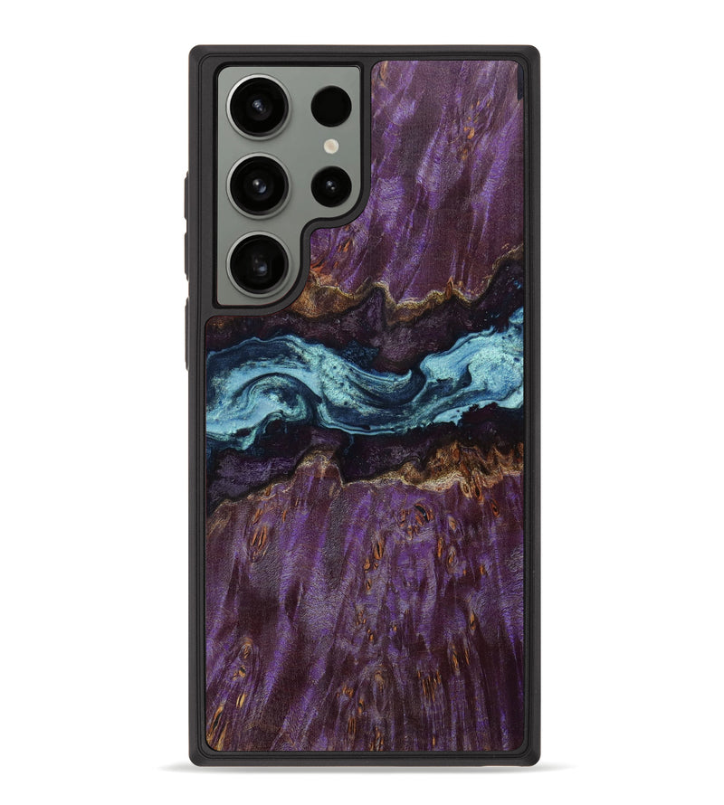 Galaxy S23 Ultra Wood+Resin Phone Case - Hershel (Blue, 622450)