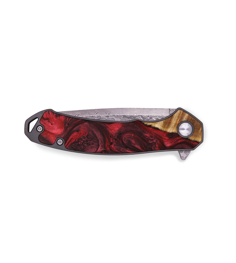 EDC Wood+Resin Pocket Knife - Vanessa (Red, 640003)