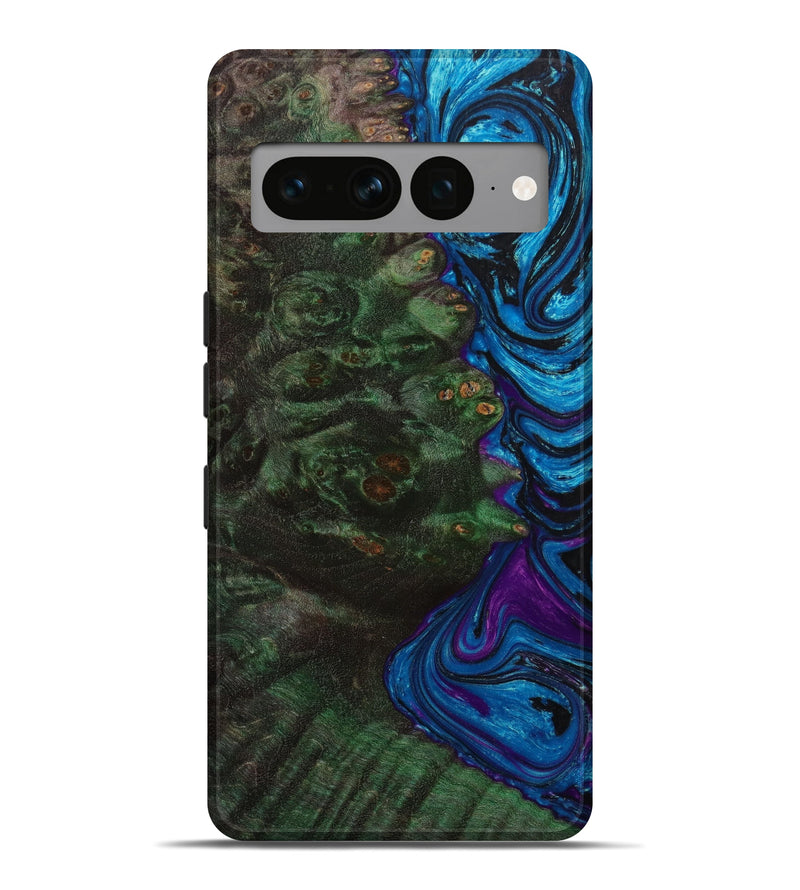 Pixel 7 Pro Wood+Resin Live Edge Phone Case - Sylvia (Blue, 643077)