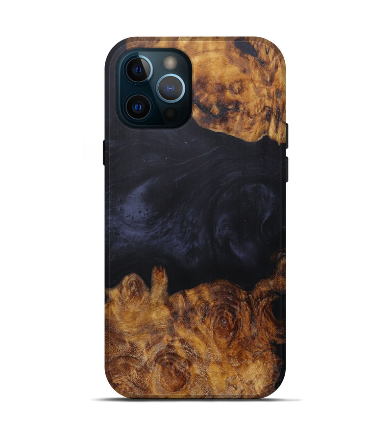 iPhone 12 Pro Wood+Resin Live Edge Phone Case - Tam (Pure Black, 597379)