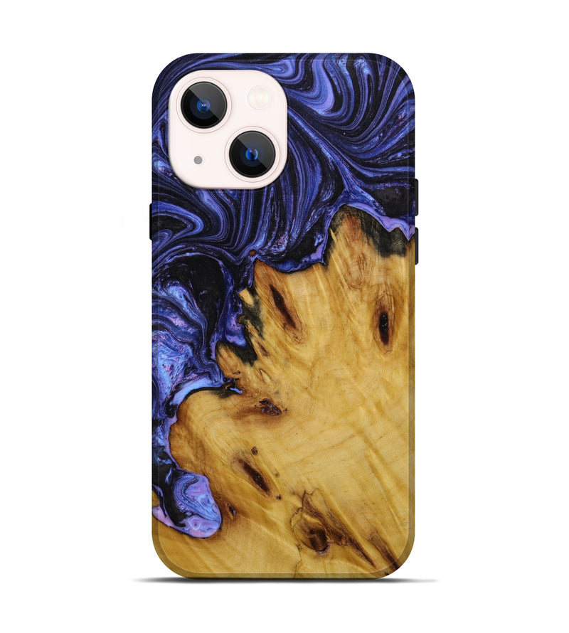 iPhone 13 Wood+Resin Live Edge Phone Case - Emmanuel (Purple, 646498)