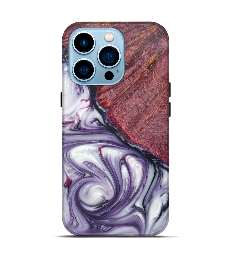 iPhone 14 Pro Wood+Resin Live Edge Phone Case - Joesph (Purple, 616831)