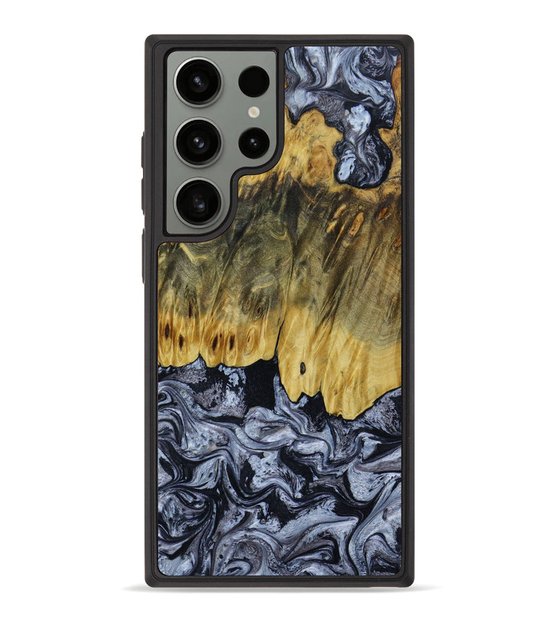 Galaxy S23 Ultra Wood+Resin Phone Case - Nora (Black & White, 647873)