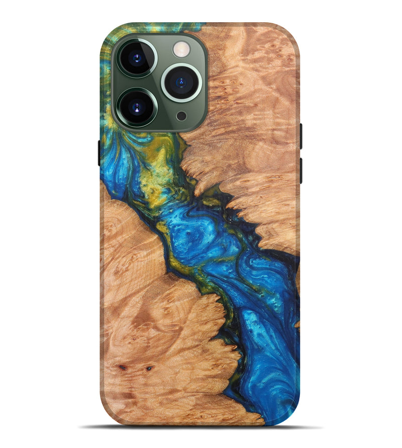 iPhone 13 Pro Max Wood+Resin Live Edge Phone Case - Maurita (Artist Pick, 606757)