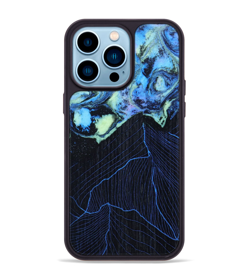 iPhone 14 Pro Max Wood+Resin Phone Case - Pierre (Aurora, 617611)