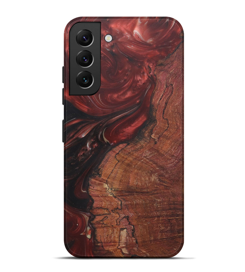 Galaxy S22 Plus Wood+Resin Live Edge Phone Case - Cindra (Dark Red, 579159)