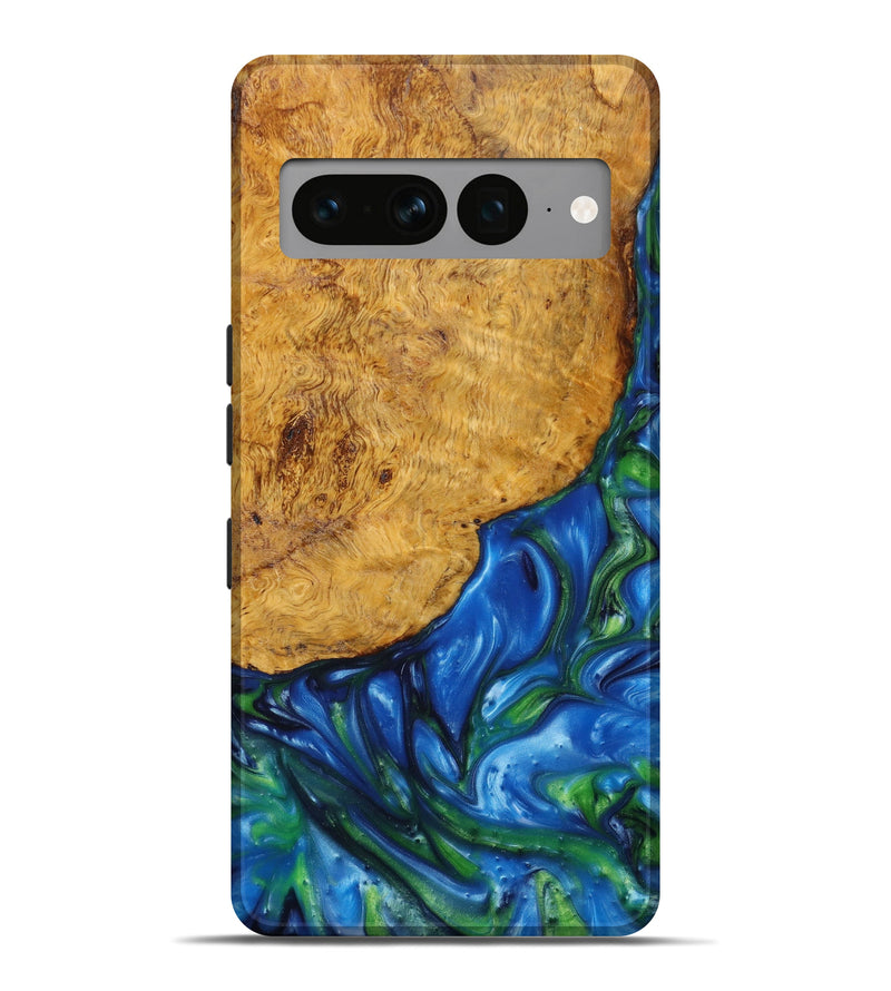 Pixel 7 Pro Wood+Resin Live Edge Phone Case - Blakely (Blue, 639351)