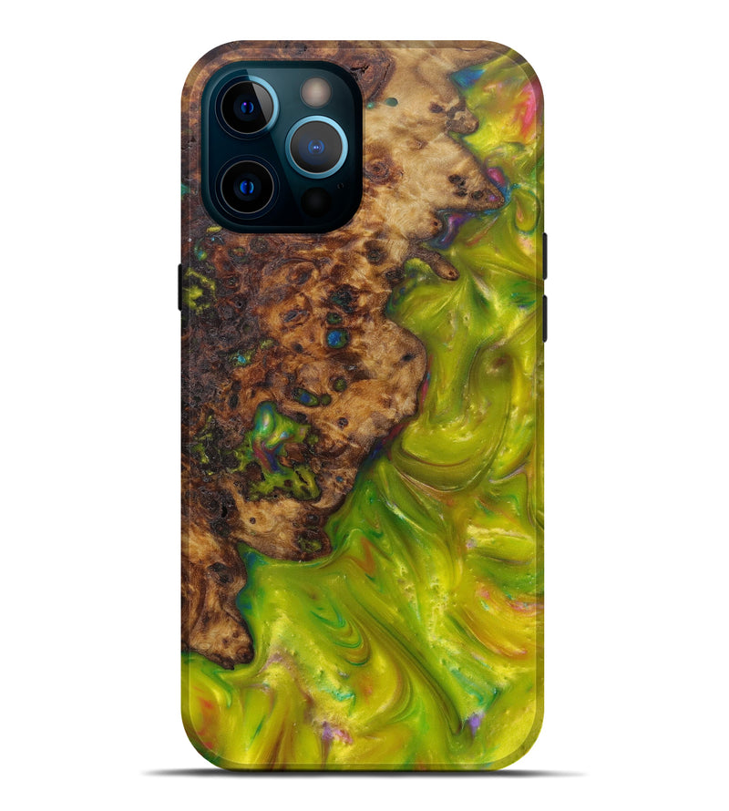 iPhone 12 Pro Max Wood+Resin Live Edge Phone Case - Meghann (Dark Green, 599176)