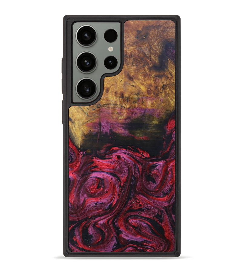 Galaxy S23 Ultra Wood+Resin Phone Case - Missy (Red, 632954)
