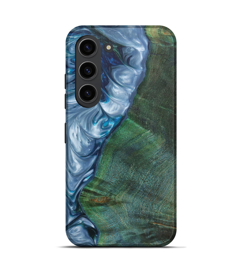 Galaxy S23 Wood+Resin Live Edge Phone Case - Messiah (Blue, 629552)
