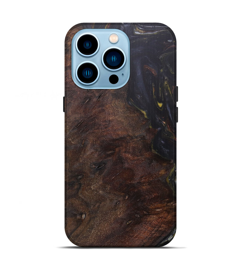 iPhone 14 Pro Wood+Resin Live Edge Phone Case - Agnes (Metallic, 616851)