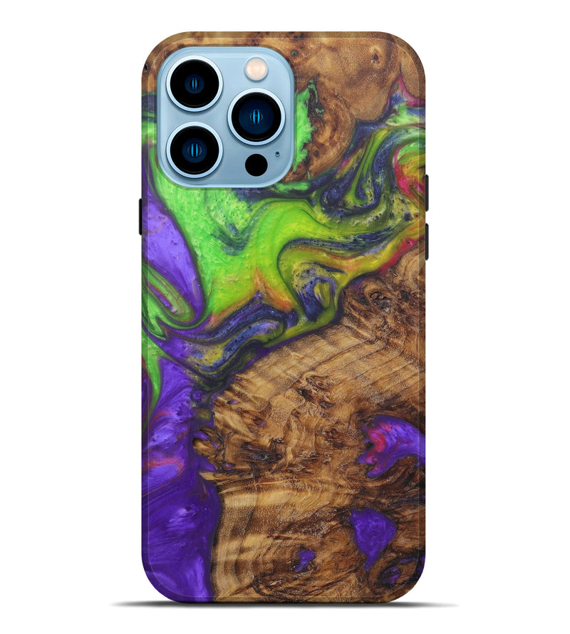 iPhone 14 Pro Max Wood+Resin Live Edge Phone Case - Marylou (Purple, 602479)