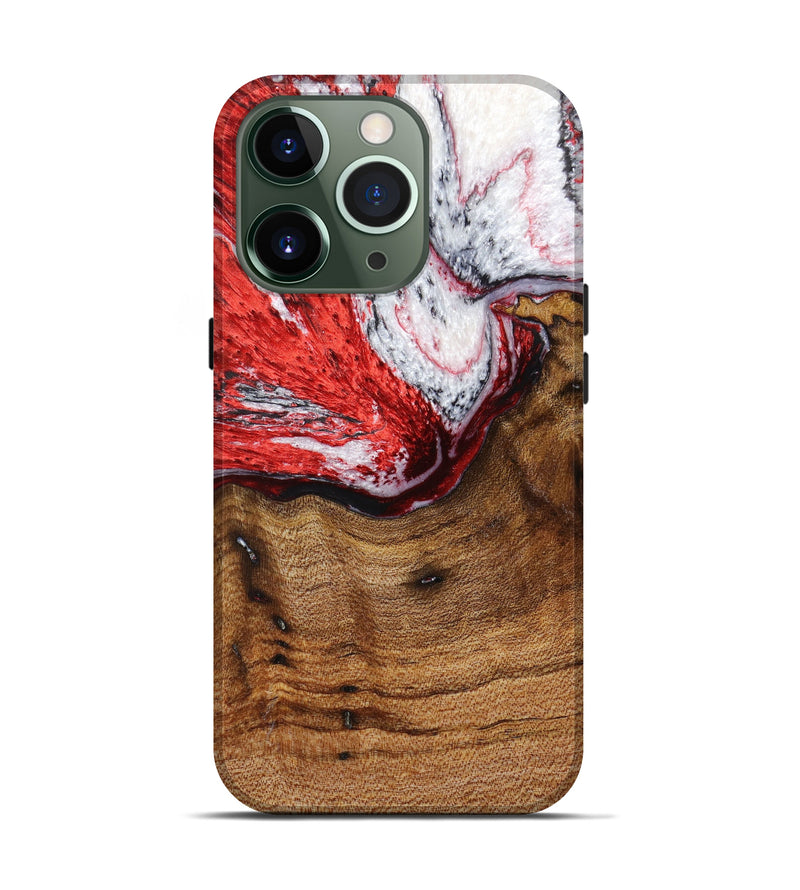 iPhone 13 Pro Wood+Resin Live Edge Phone Case - Susil (Red, 633193)