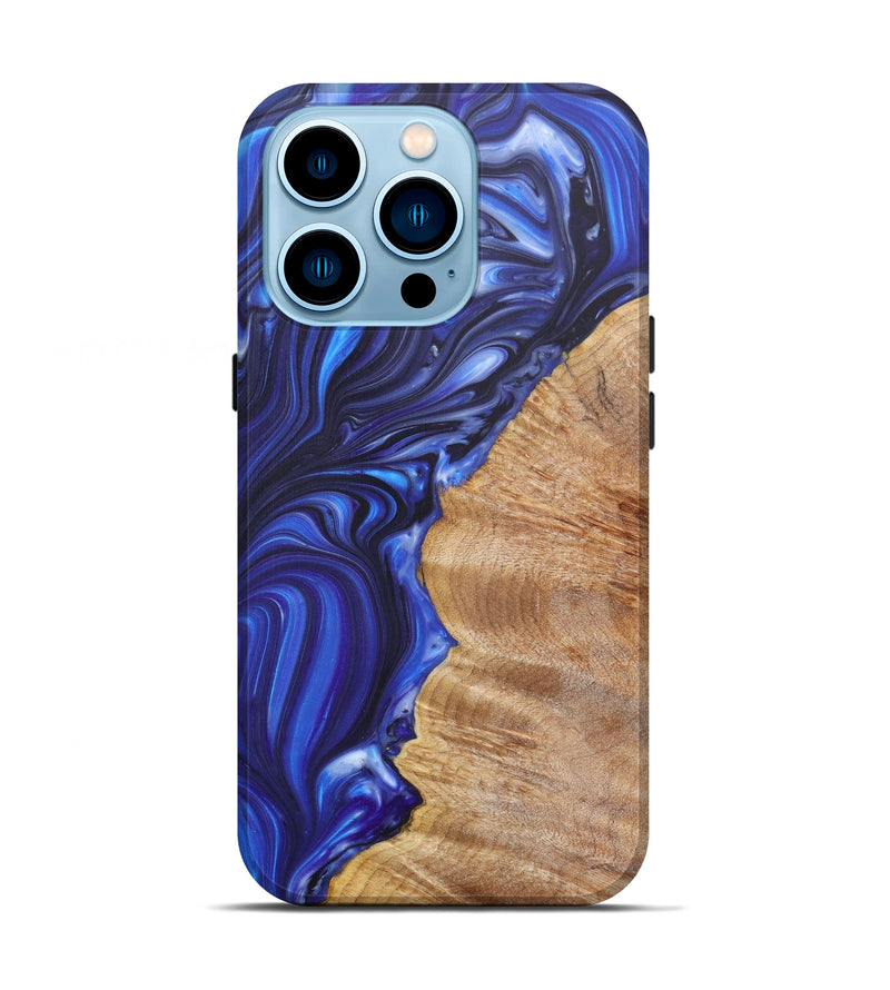 iPhone 14 Pro Wood+Resin Live Edge Phone Case - Hailie (Purple, 628966)