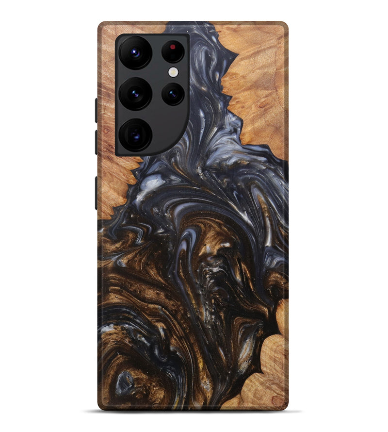 Galaxy S22 Ultra Wood+Resin Live Edge Phone Case - Brandice (Metallic, 600129)
