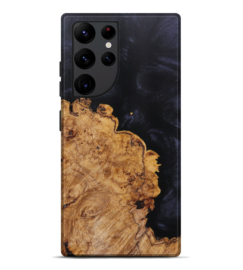 Galaxy S22 Ultra Wood+Resin Live Edge Phone Case - Melania (Pure Black, 615869)