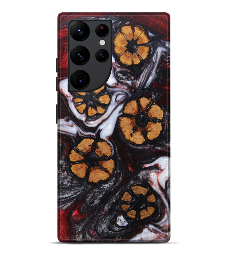 Galaxy S22 Ultra Wood+Resin Live Edge Phone Case - Hillary (Red, 620744)