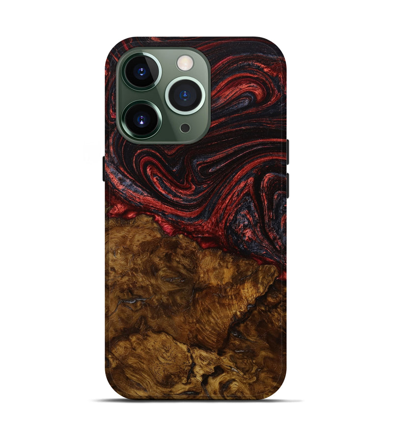 iPhone 13 Pro Wood+Resin Live Edge Phone Case - Leonard (Red, 642832)