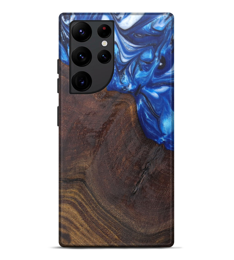 Galaxy S22 Ultra Wood+Resin Live Edge Phone Case - Kym (Light Blue, 608615)