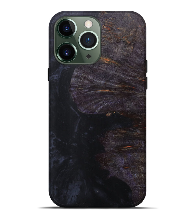 iPhone 13 Pro Max Wood+Resin Live Edge Phone Case - Annabelle (Pure Black, 607201)