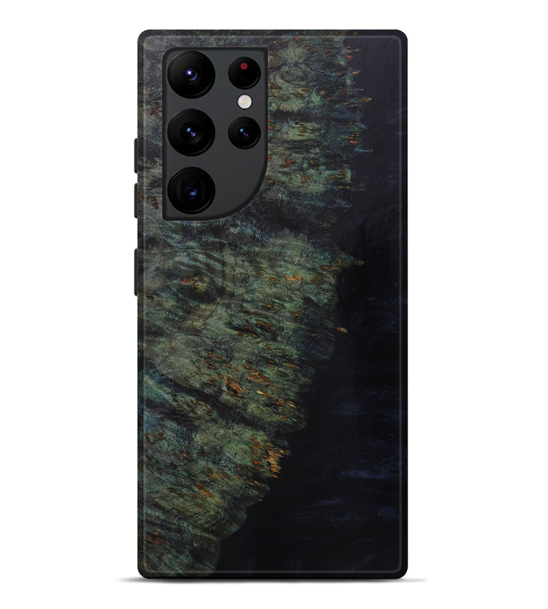 Galaxy S22 Ultra Wood+Resin Live Edge Phone Case - Lidia (Pure Black, 610311)