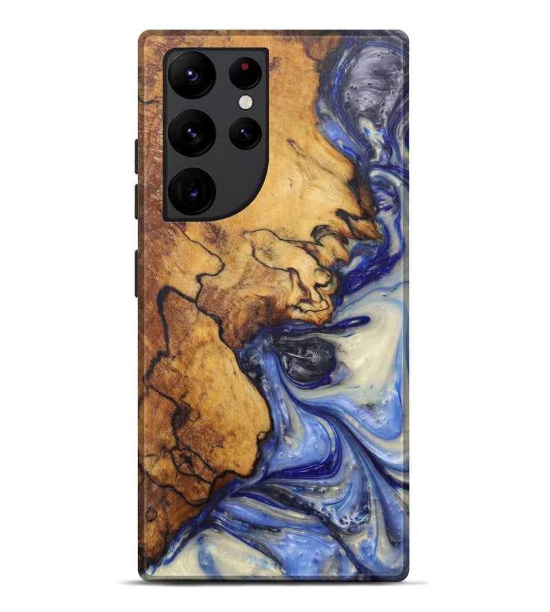 Galaxy S22 Ultra Wood+Resin Live Edge Phone Case - Allsun (Light Blue, 599116)
