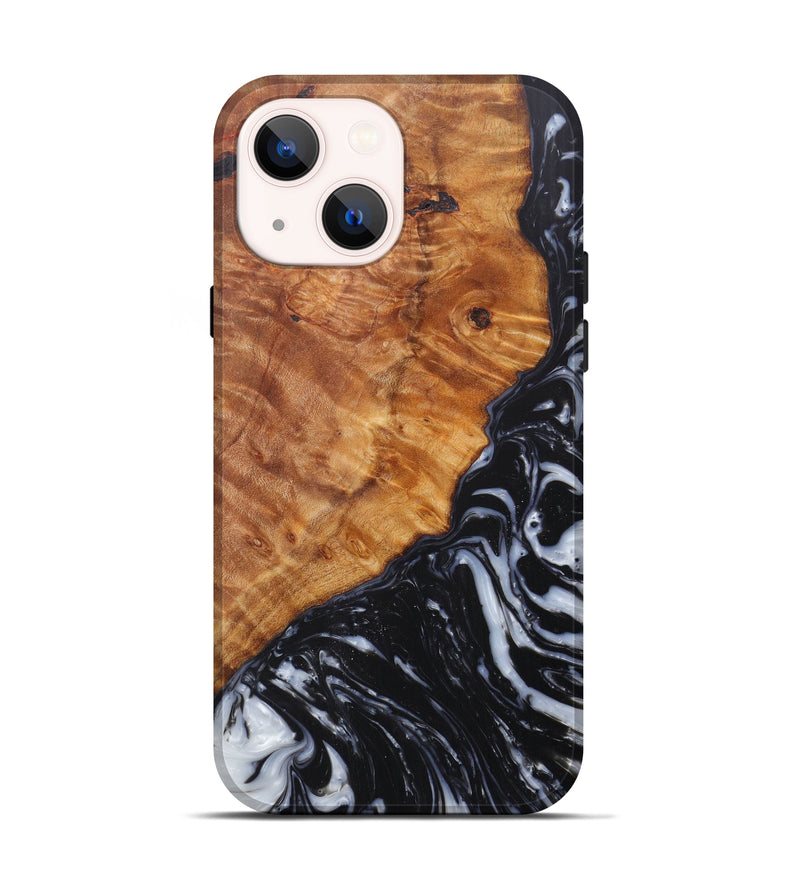 iPhone 13 Wood+Resin Live Edge Phone Case - Puneet (Black & White, 601216)