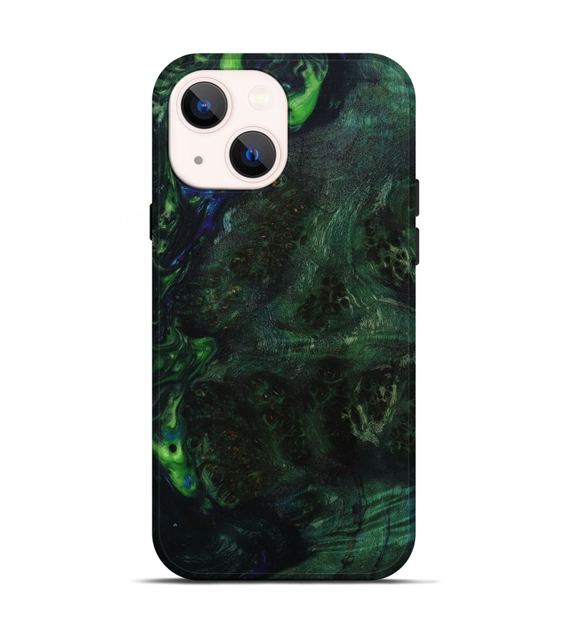 iPhone 13 Wood+Resin Live Edge Phone Case - Cassie (Green, 645103)