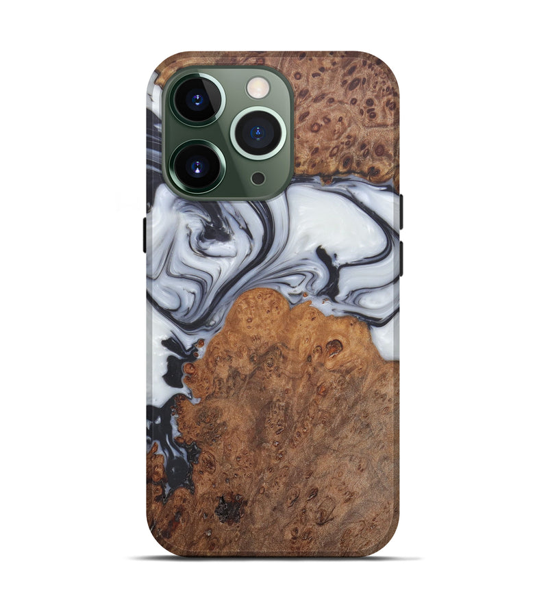 iPhone 13 Pro Wood+Resin Live Edge Phone Case - Lorelei (Black & White, 577483)