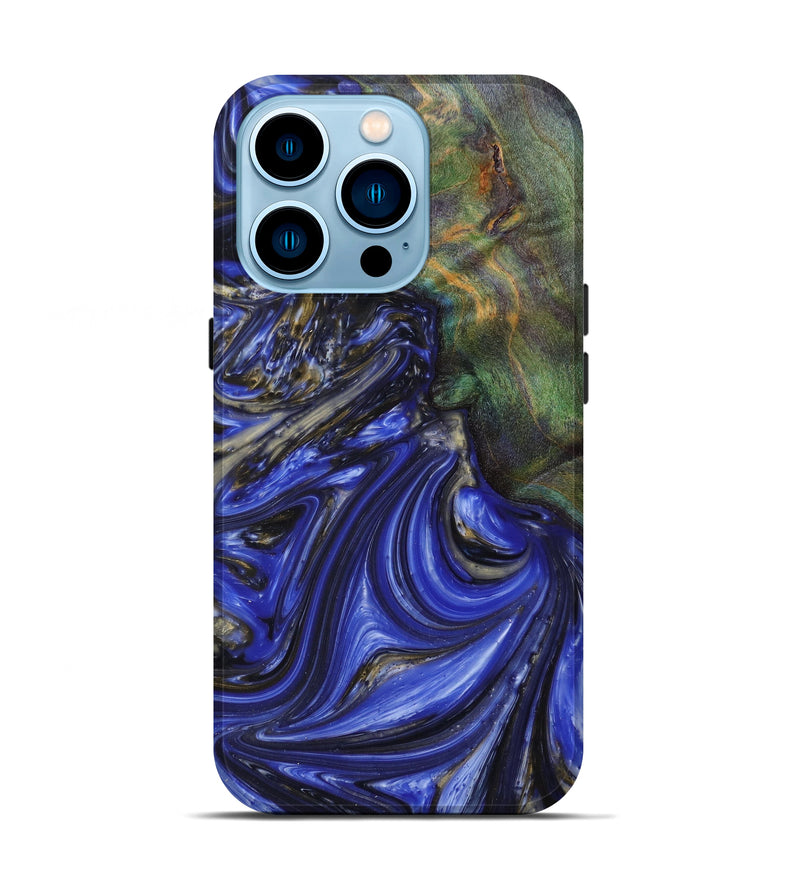 iPhone 14 Pro Wood+Resin Live Edge Phone Case - Cherish (Purple, 610630)