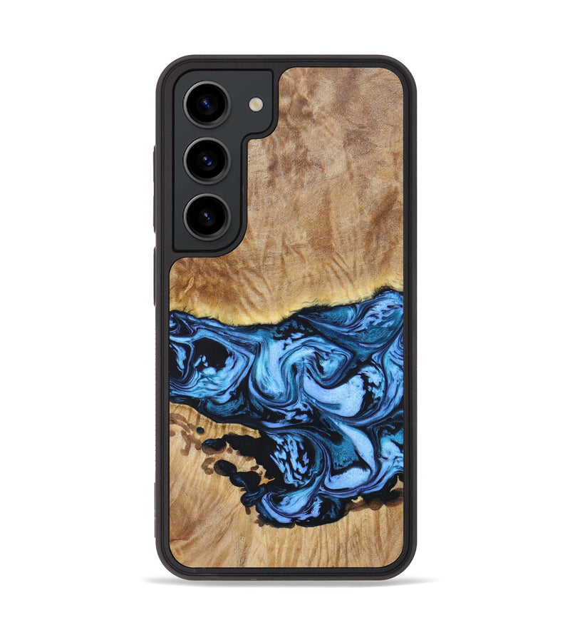 Galaxy S23 Wood+Resin Phone Case - Maarten (Blue, 634040)