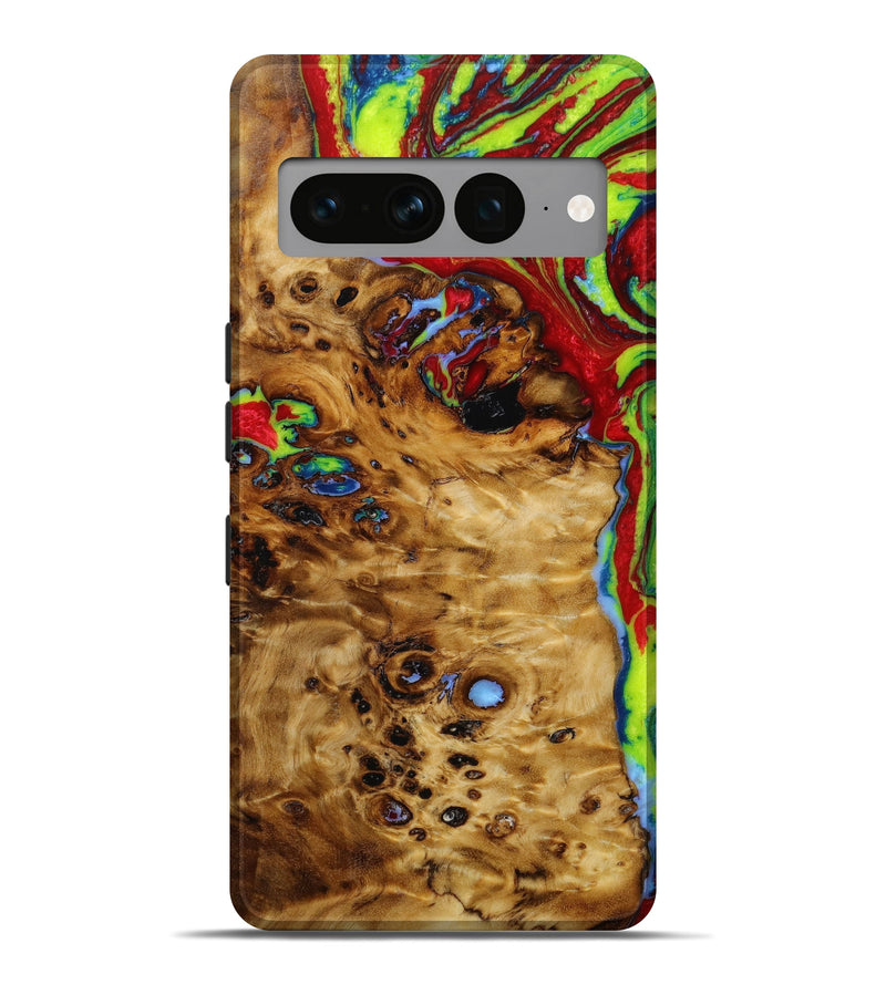 Pixel 7 Pro Wood+Resin Live Edge Phone Case - Aiden (Red, 648345)