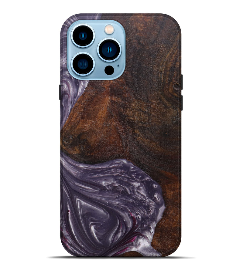 iPhone 14 Pro Max Wood+Resin Live Edge Phone Case - Noyes (Purple, 608599)