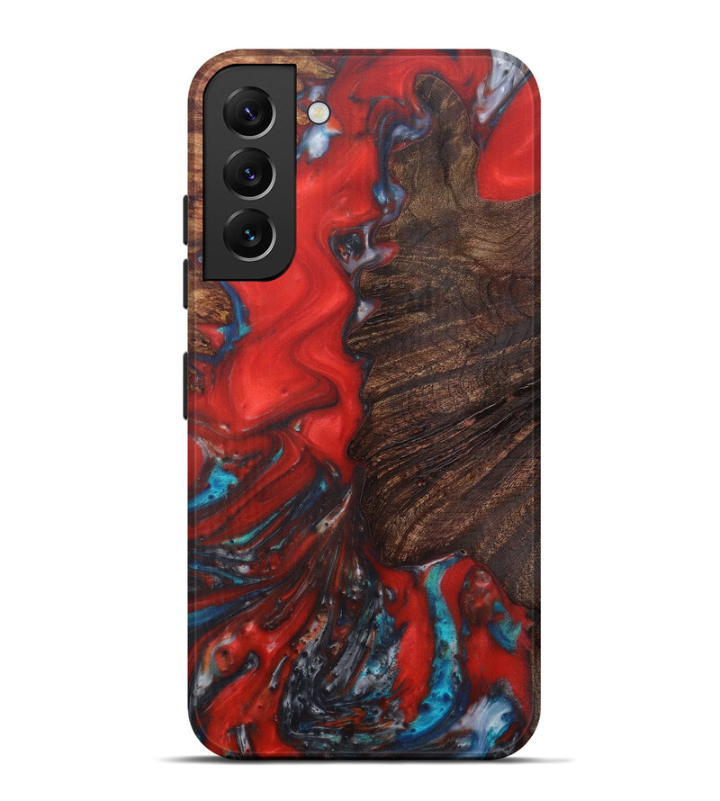 Galaxy S22 Plus Wood+Resin Live Edge Phone Case - Joycelin (Dark Red, 593762)