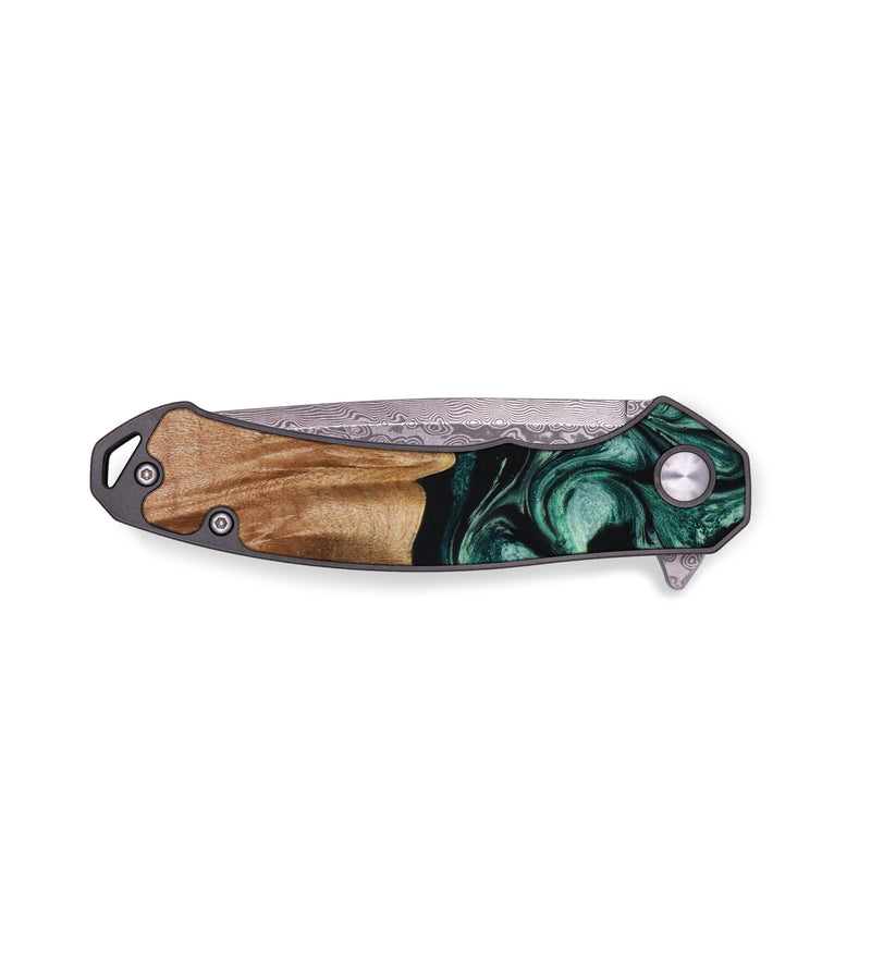 EDC Wood+Resin Pocket Knife - Carlton (Green, 644116)