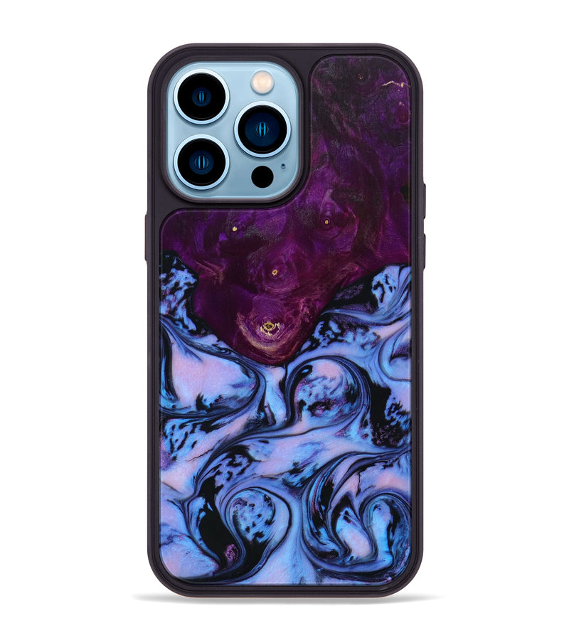 iPhone 14 Pro Max Wood+Resin Phone Case - Baylee (Purple, 642306)