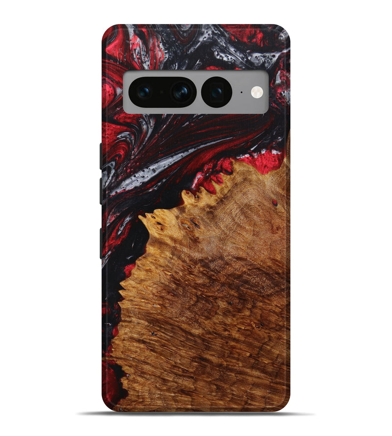 Pixel 7 Pro Wood+Resin Live Edge Phone Case - Haleigh (Red, 633242)