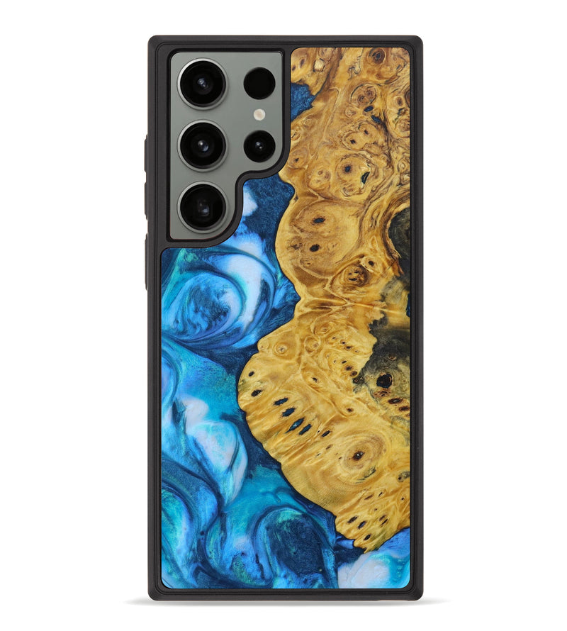 Galaxy S23 Ultra Wood+Resin Phone Case - Josselyn (Blue, 622279)