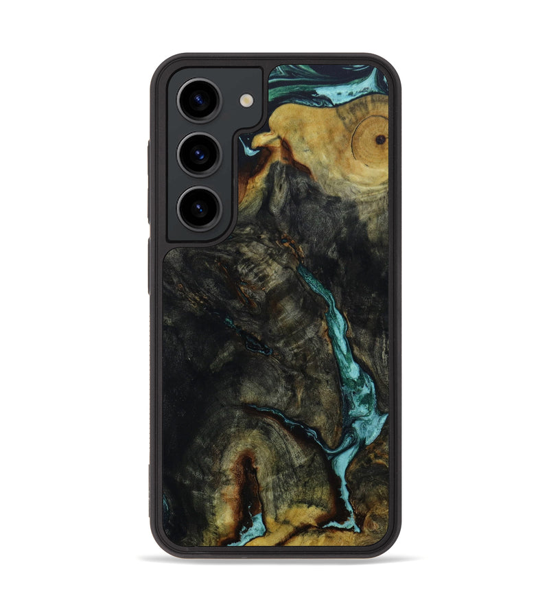 Galaxy S23 Wood+Resin Phone Case - Lacey (Green, 648625)