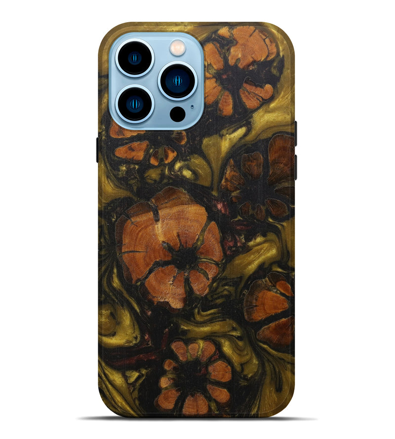 iPhone 14 Pro Max Wood+Resin Live Edge Phone Case - Didar (Metallic, 594826)