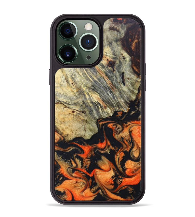 iPhone 13 Pro Max Wood+Resin Phone Case - Caren (Lava, 625020)