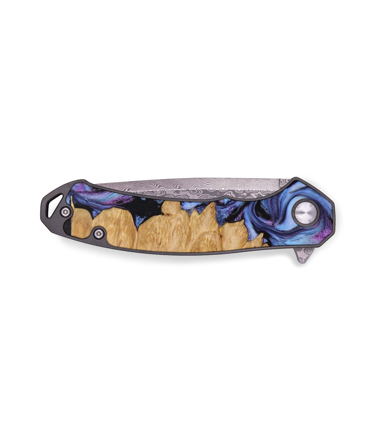 EDC Wood+Resin Pocket Knife - Carrie (Blue, 641481)