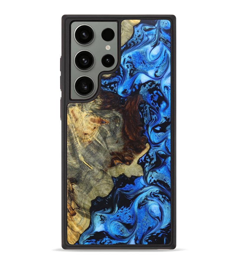 Galaxy S23 Ultra Wood+Resin Phone Case - Jalisa (Blue, 628461)