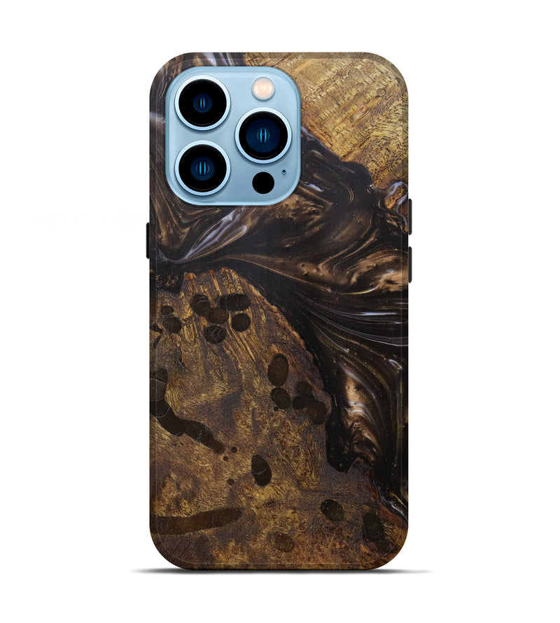 iPhone 14 Pro Wood+Resin Live Edge Phone Case - Jilli (Metallic, 597384)