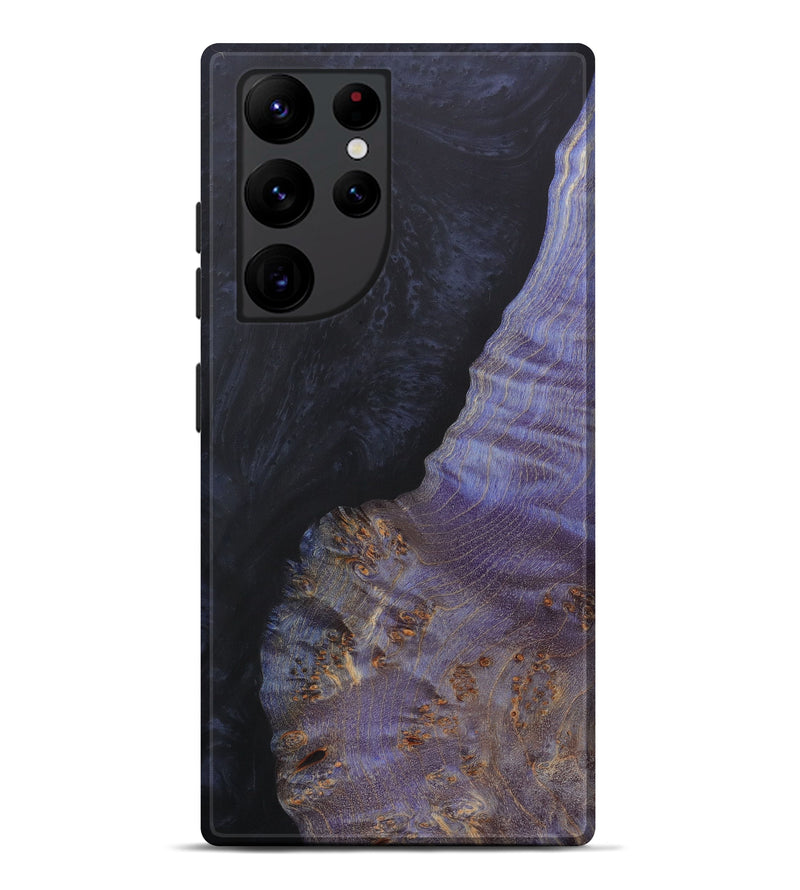 Galaxy S22 Ultra Wood+Resin Live Edge Phone Case - Hanna (Pure Black, 604548)