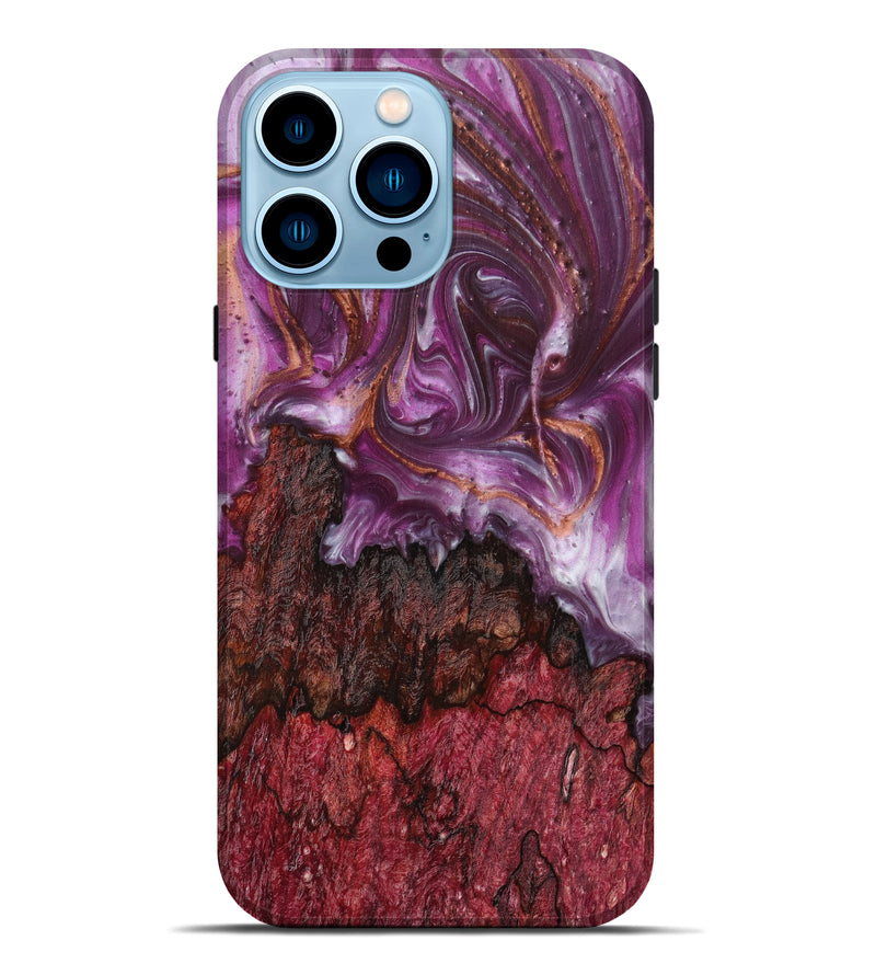 iPhone 14 Pro Max Wood+Resin Live Edge Phone Case - Jude (Purple, 635123)