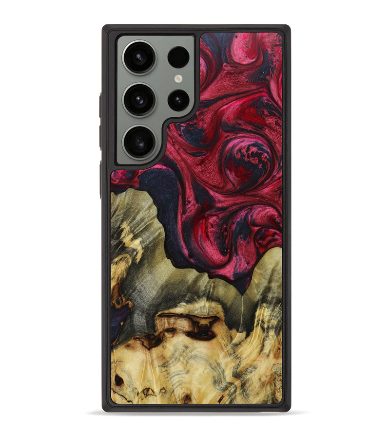 Galaxy S23 Ultra Wood+Resin Phone Case - Lindsay (Red, 622738)